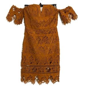 NWT J.OA. Los Angeles lace off the shoulder dress